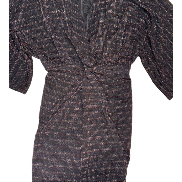 NWT Style Rack Women’s Bronze Metallic High Low Bat Wing Sleeve Dress Size S - Picture 8 of 11